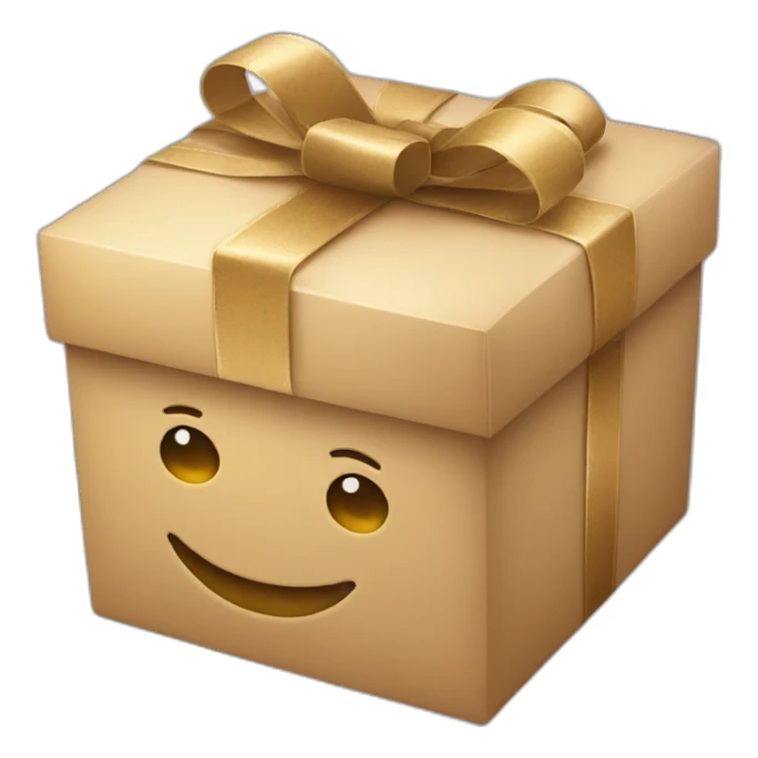 gift box with smile sticker