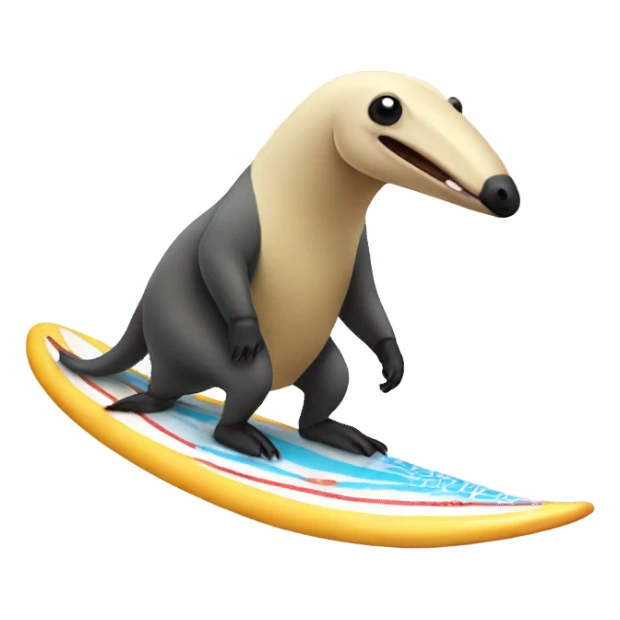 Surfing anteater sticker
