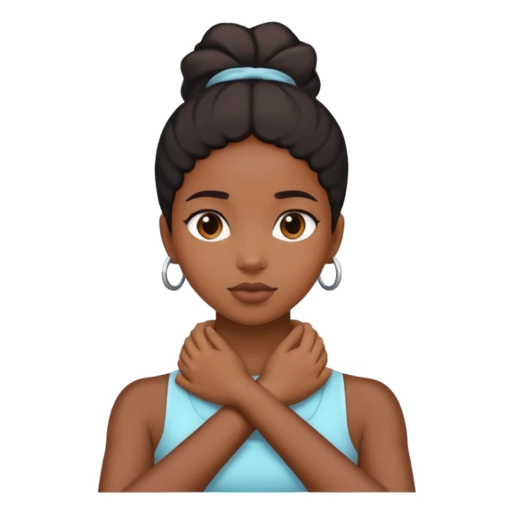 black girl with hands crossed over neck sticker