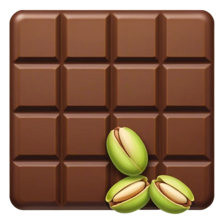 chocolate bar with pistachio filling sticker