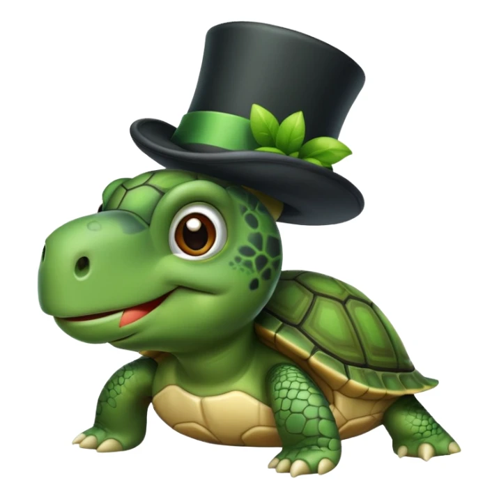 turtle with a tophat sticker