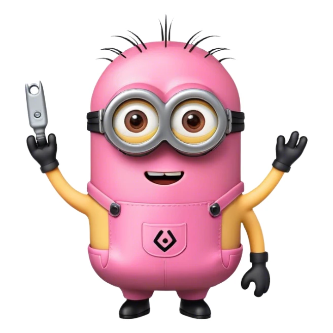 Pink minion sticker