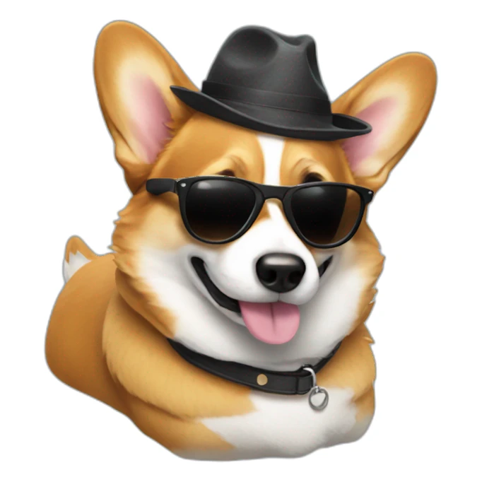 Corgi with sunglasses sticker