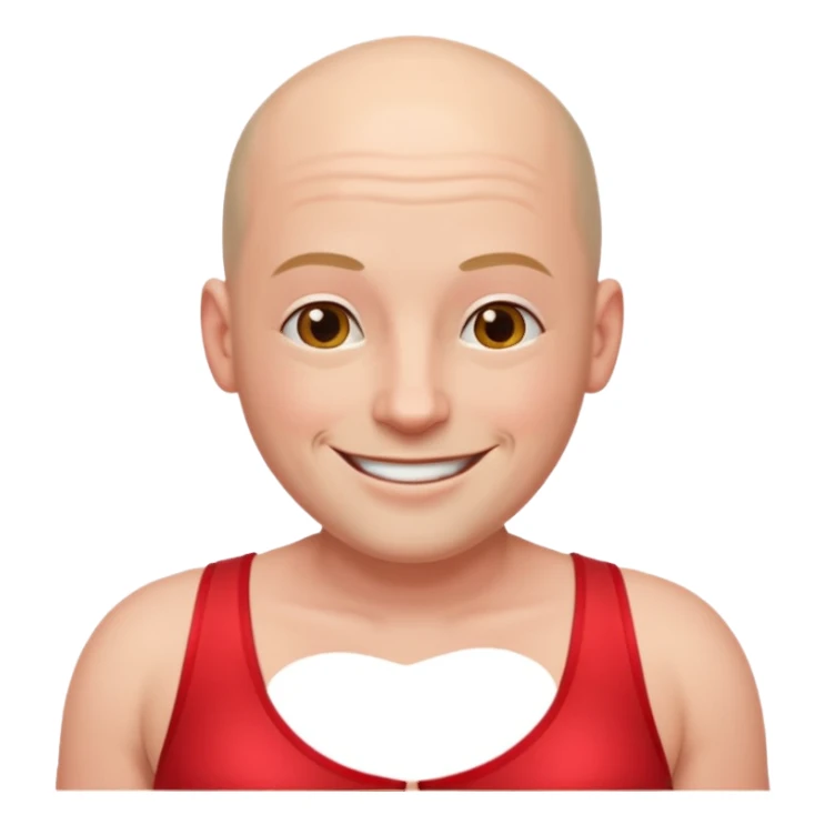 BALD MEN WEARING RED BRA  sticker