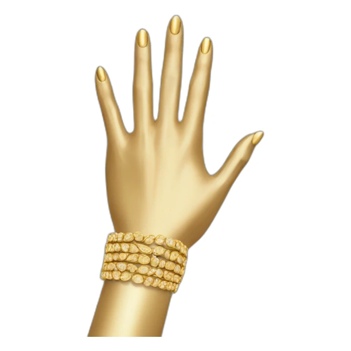 Hand with gold jewellery sticker