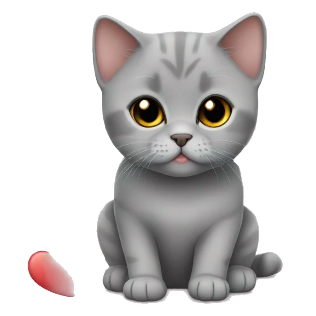British shorthair with heart sticker