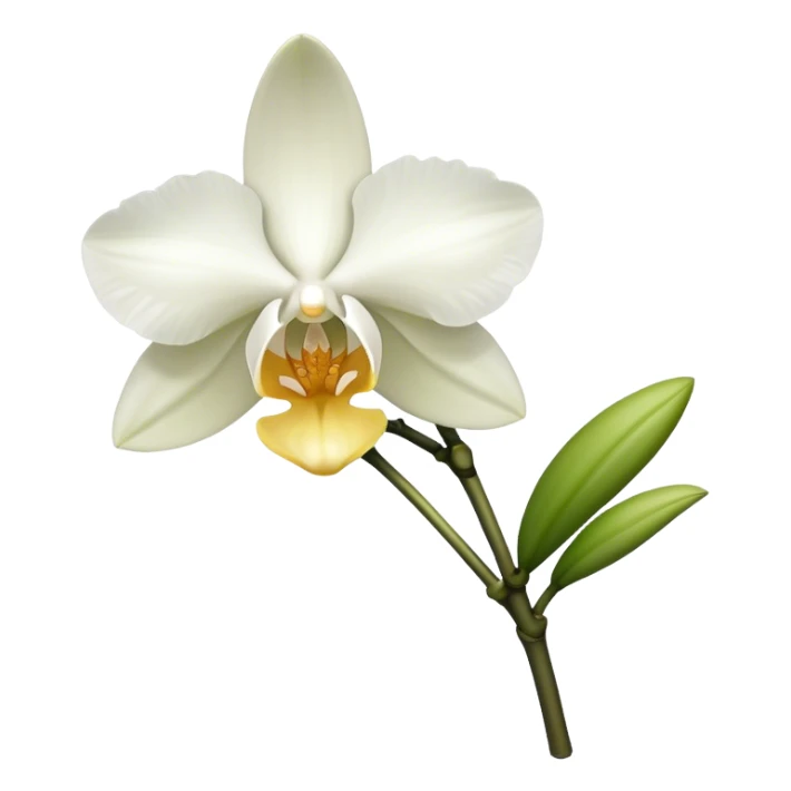 single white Dendrobium Orchid stem sticker
