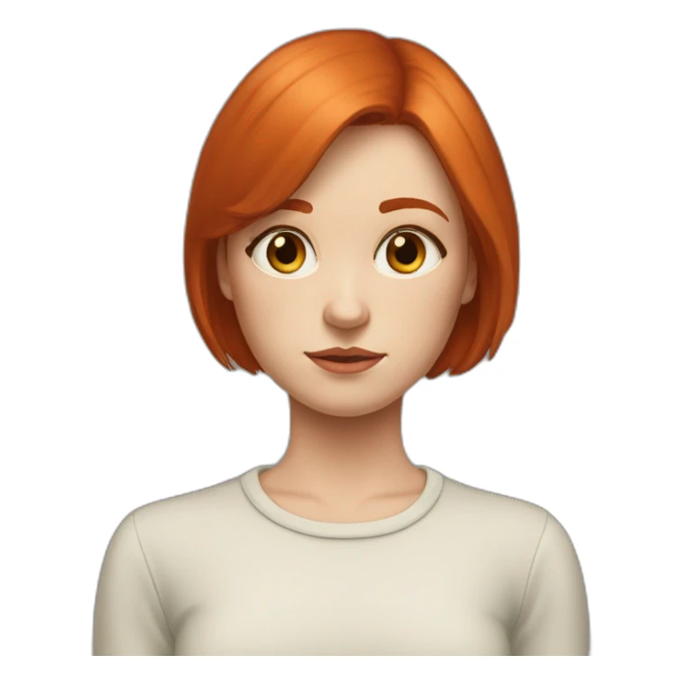 Gerl-redhead-bobcut-sad-Foxears sticker