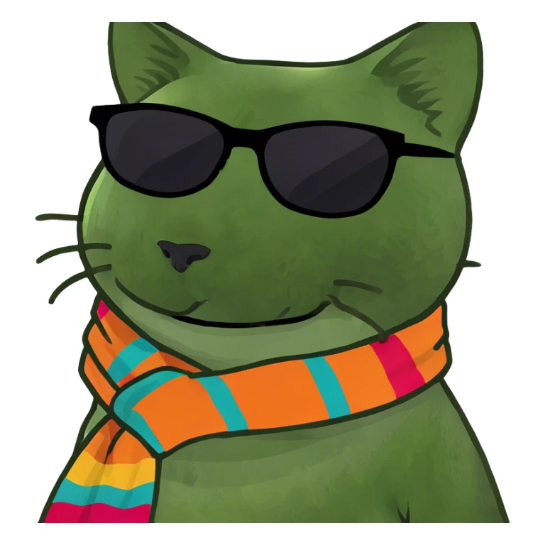 Cat with sunglasses sticker