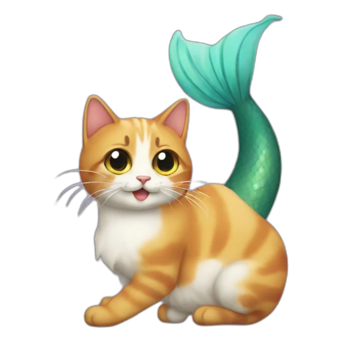 Cat with a mermaid tail sticker