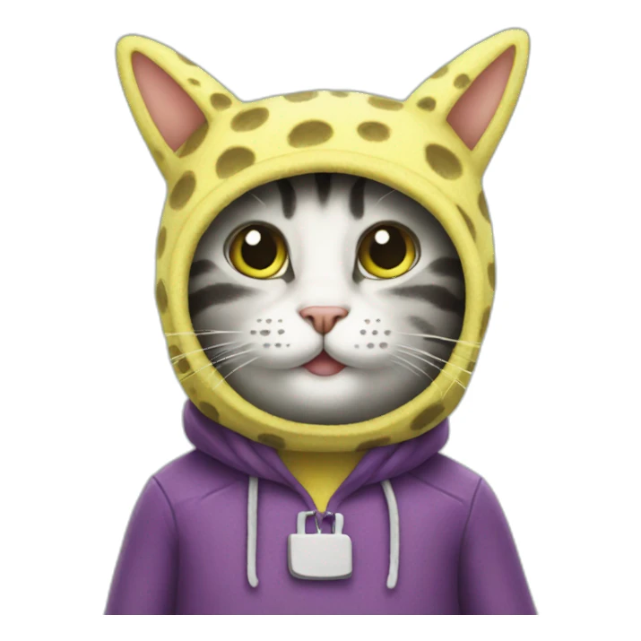 spongebob wearing a cat costume sticker