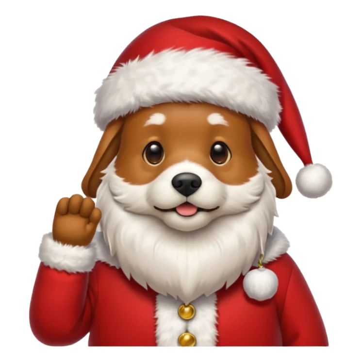 Dog Santa head sticker