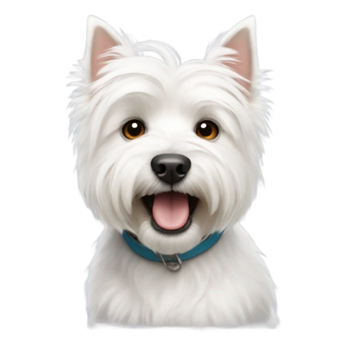 a white westie dog sticker