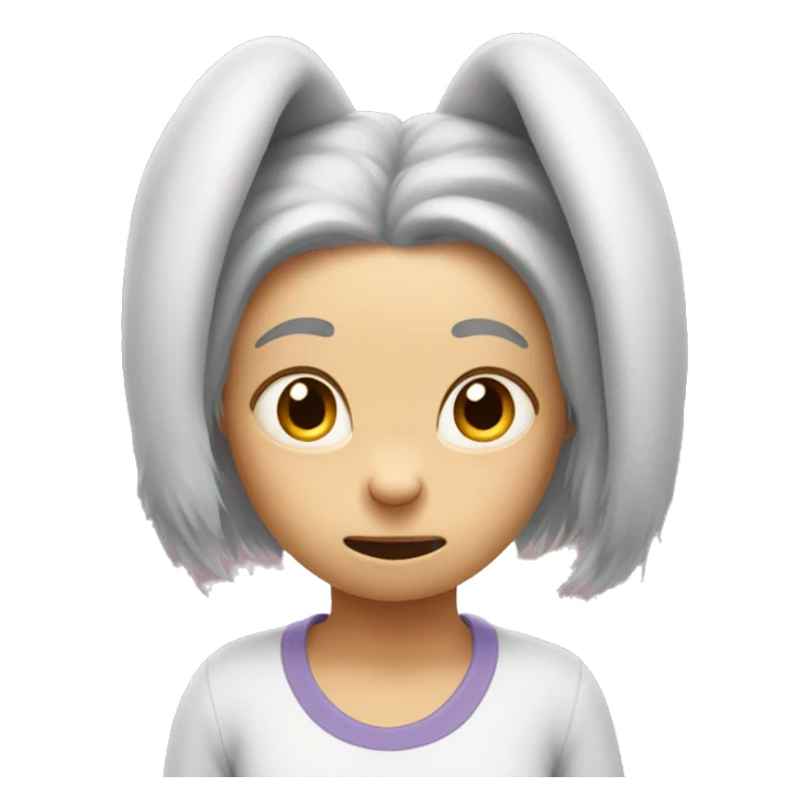 anxious rabbit in leggings, top fluffy sticker