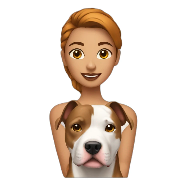 Ambre avec un pitbull sticker