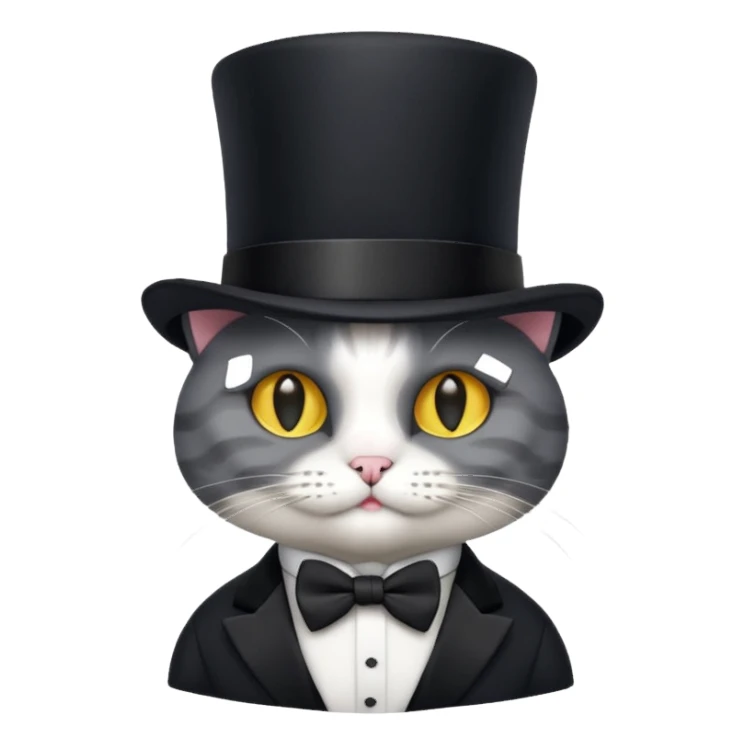 cat wearing a tophat sticker