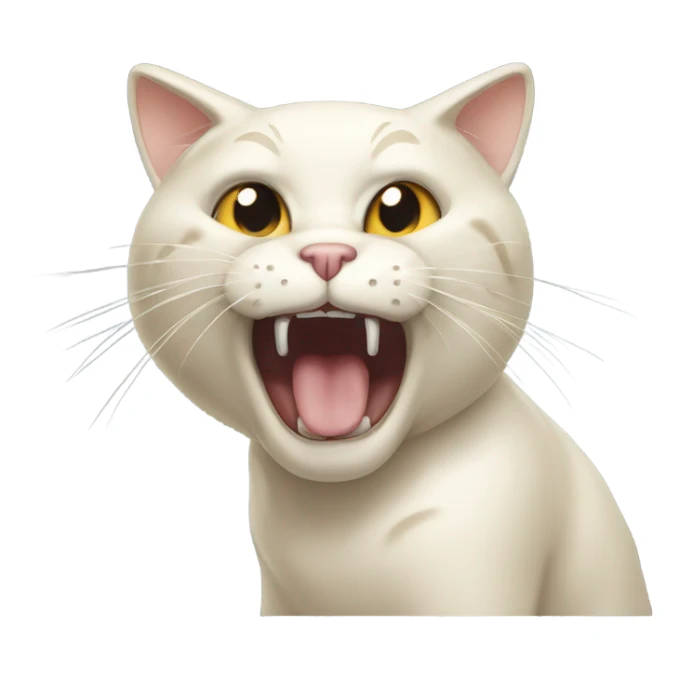 Cream cat hissing  sticker
