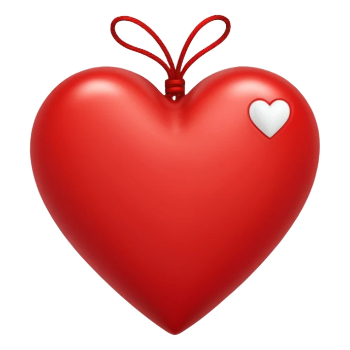 Red heart with white silk strings wrapped around it sticker