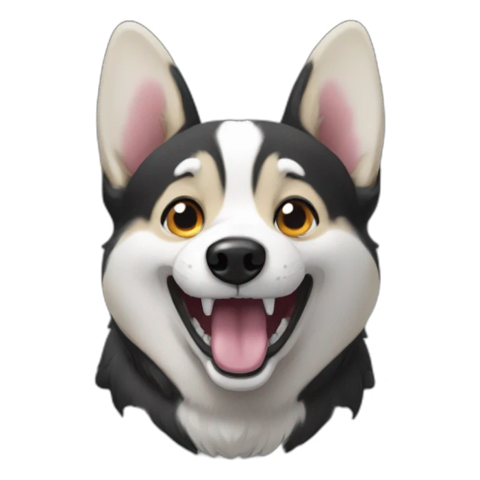 Black corgi growl sticker