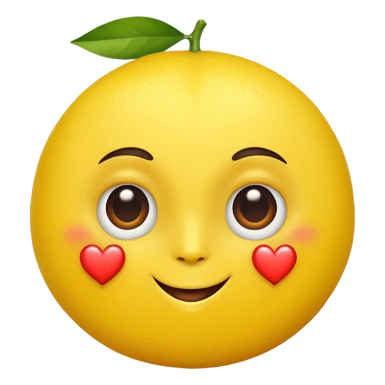 lemon with heart eyes sticker