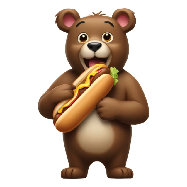 A bear with a hot dog and a bunny   sticker