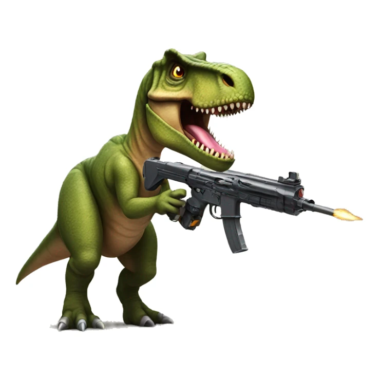 T-Rex with a gun sticker