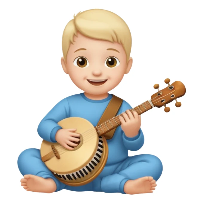 Baby playing music sticker
