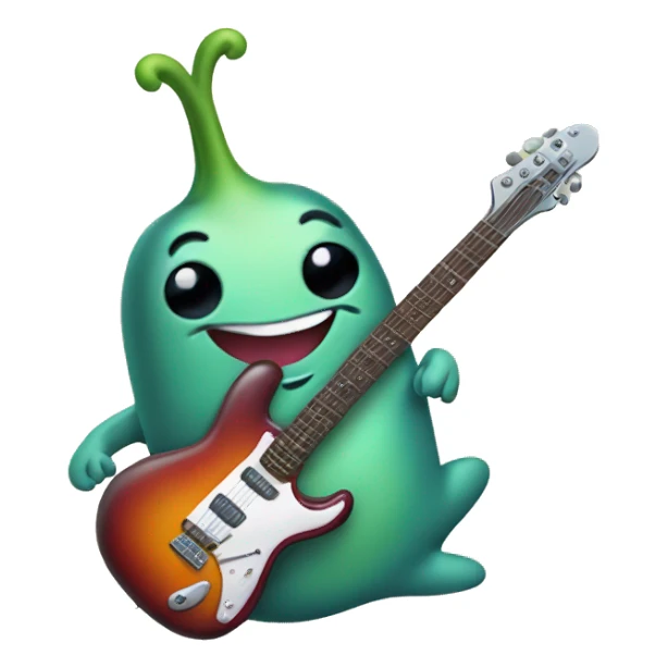 Happy slug playing electric guitar sticker