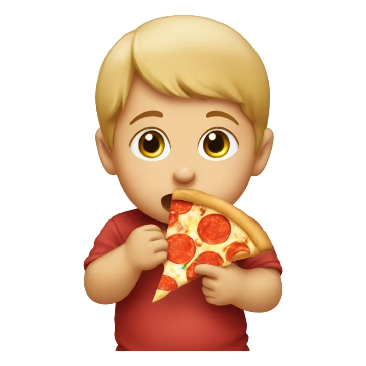 Baby eating pizza sticker