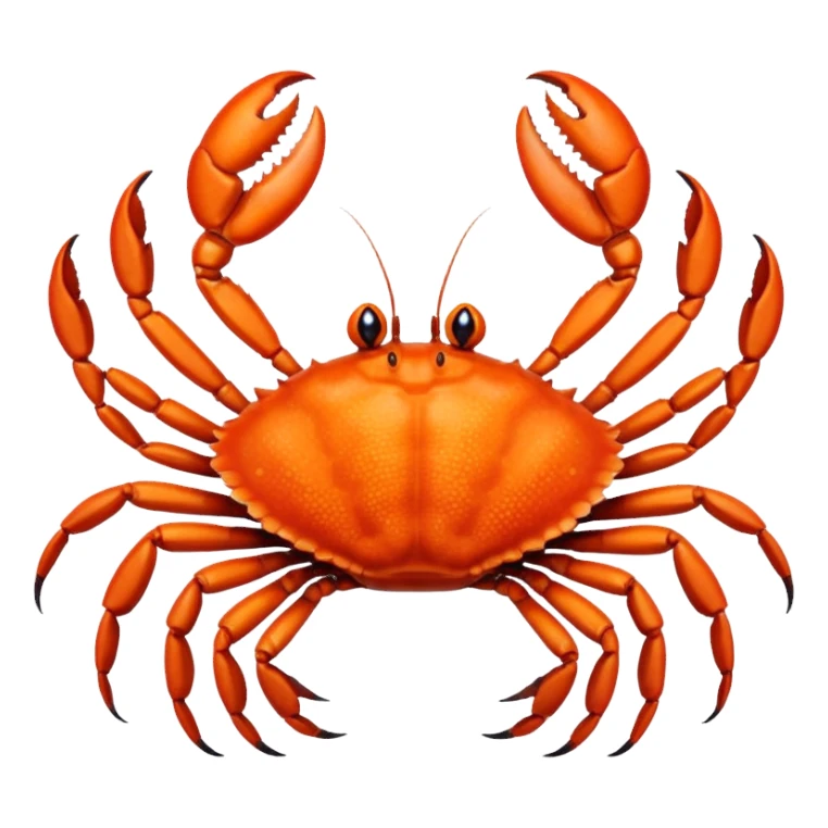 A live crab with eight legs and two pincers sticker