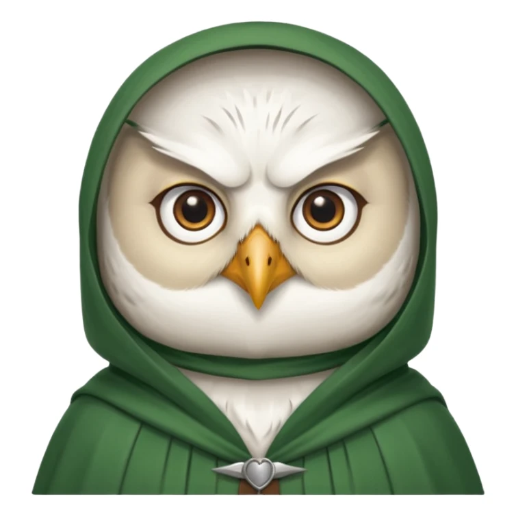 white owl professor in green cloak  sticker