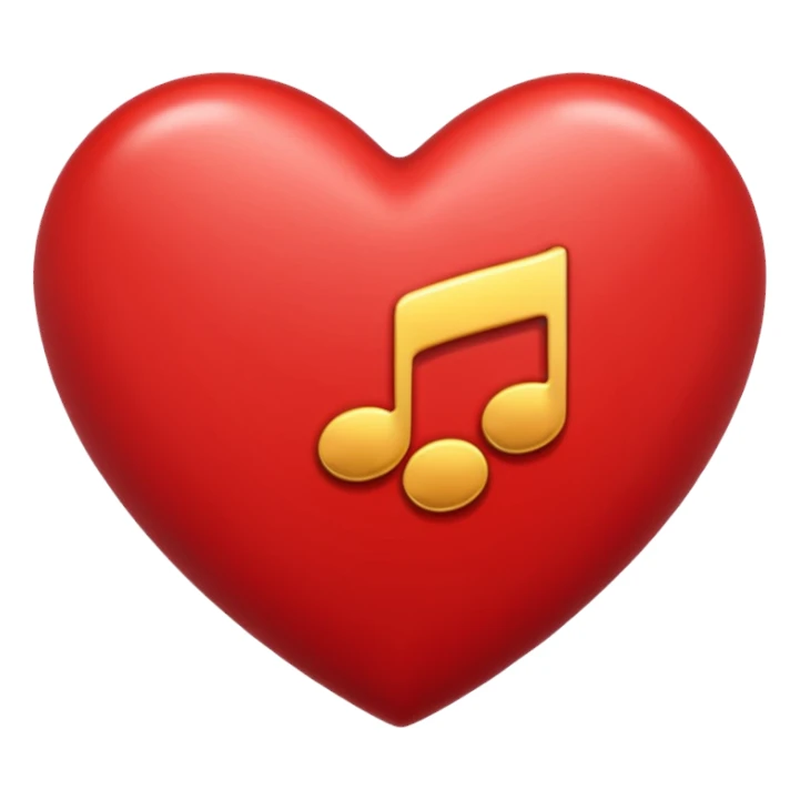 Coeur avec note de musique sticker