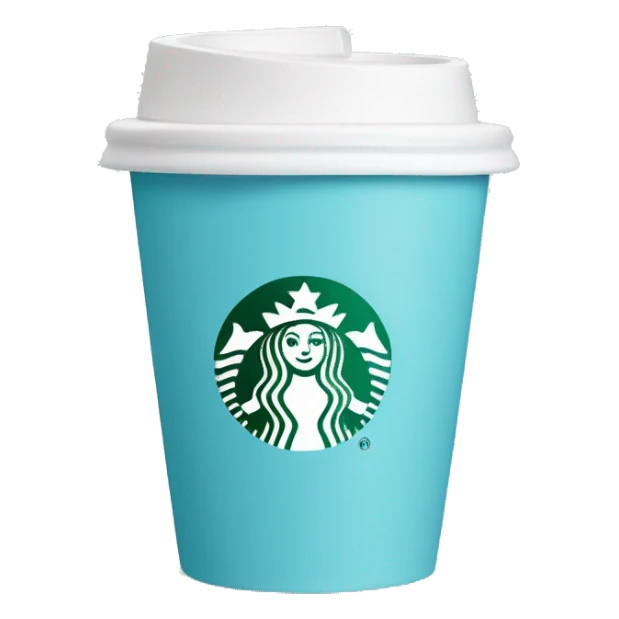 Light blue Starbucks cup sticker