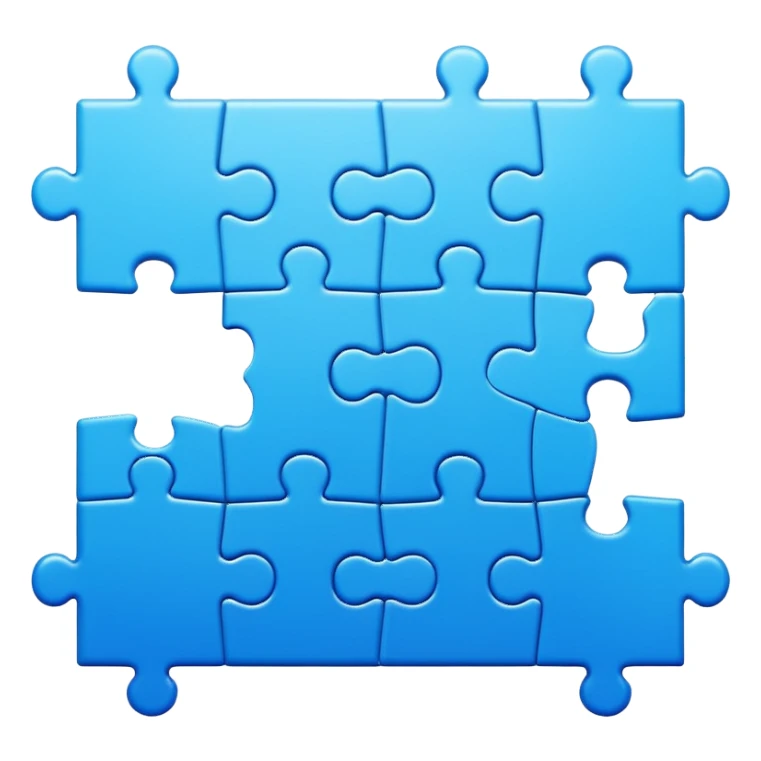 Blue puzzle sticker