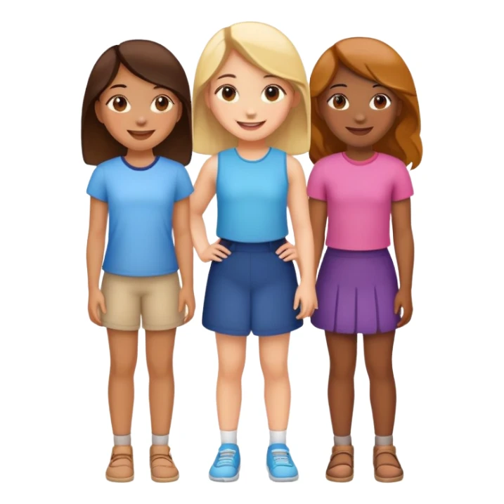 three girls standing in a group sticker