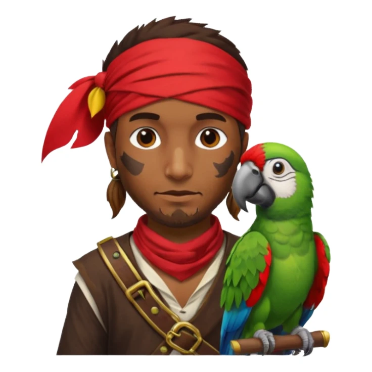 pirate and parrot sticker