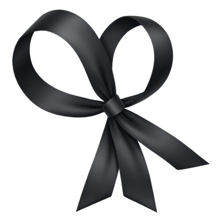 Black ribbon for dead people honoring sticker