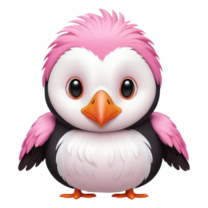 pink puffin wind puf sticker