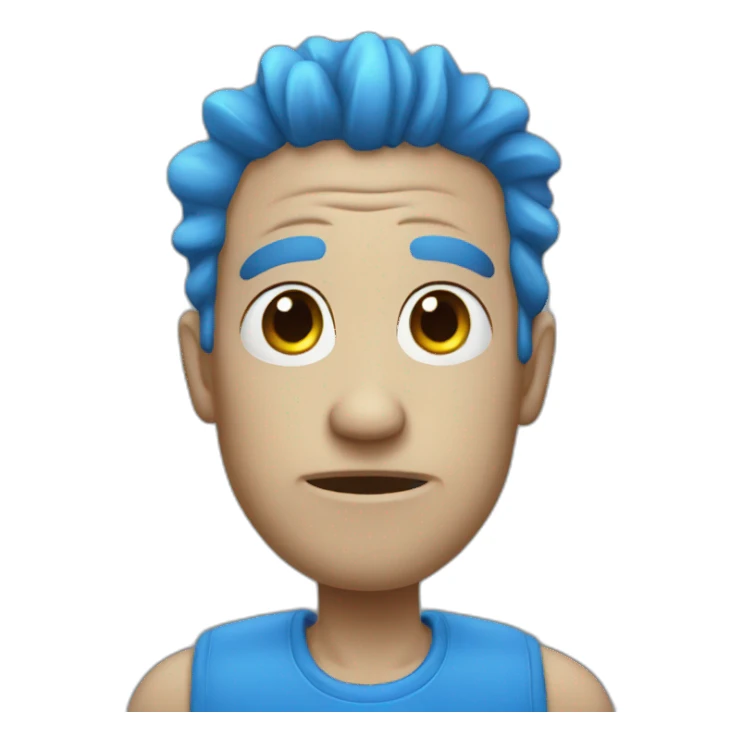 blue weird guy sticker