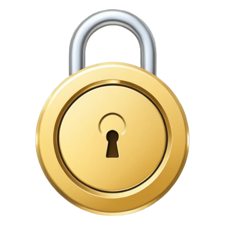 a gold medal with a lock engraved on it sticker