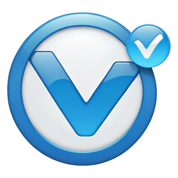 verified checkmark in a blue circle sticker