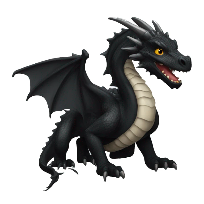 Realistic black dragon sticker
