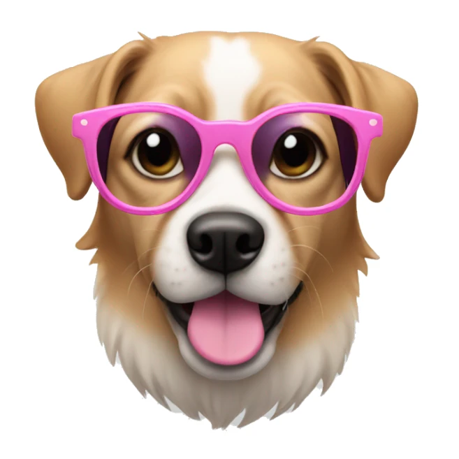 dog wearing pink glases sticker