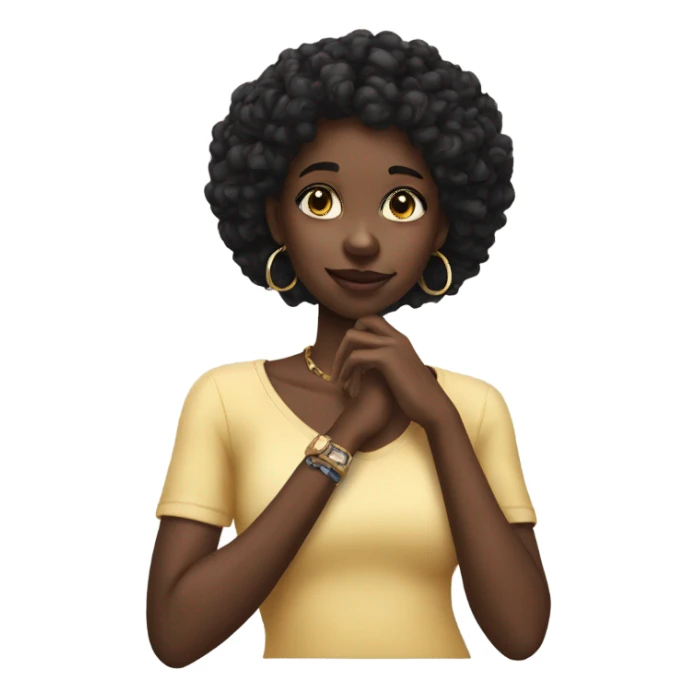 black girl with noes ring sticker