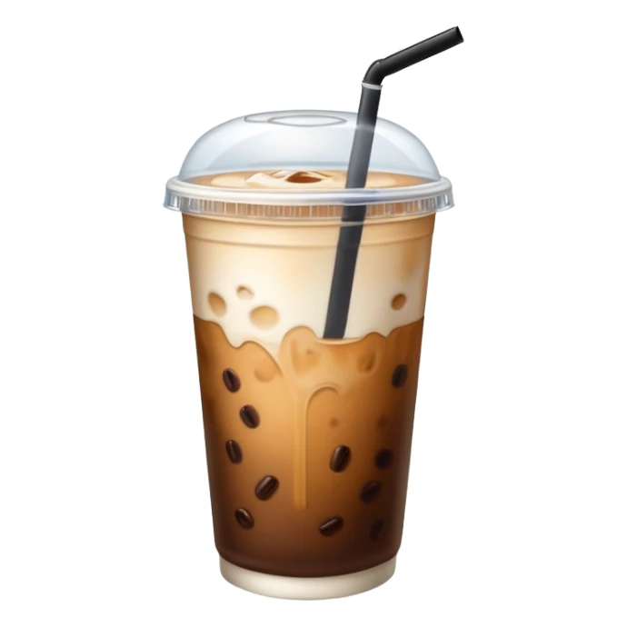 Flat lid ice iced coffee with milk sticker