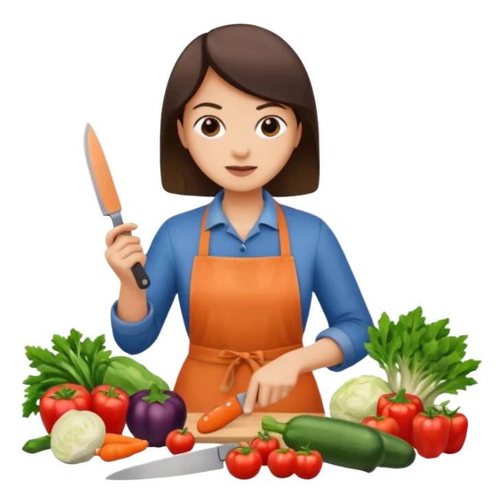 knife chopping vegetables sticker