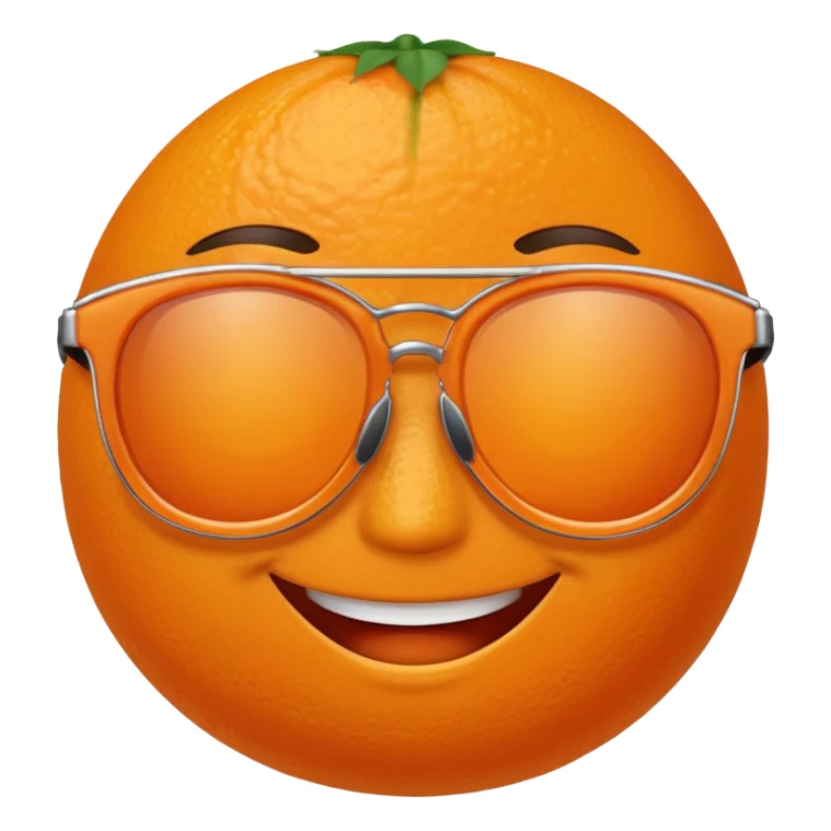 Orange with smile face with sun glasses sticker