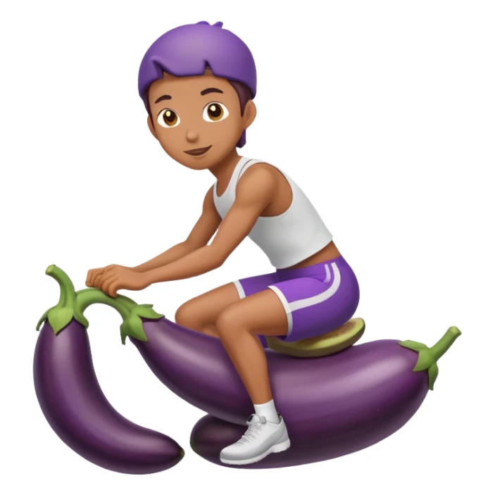 bike riding a eggplant  sticker