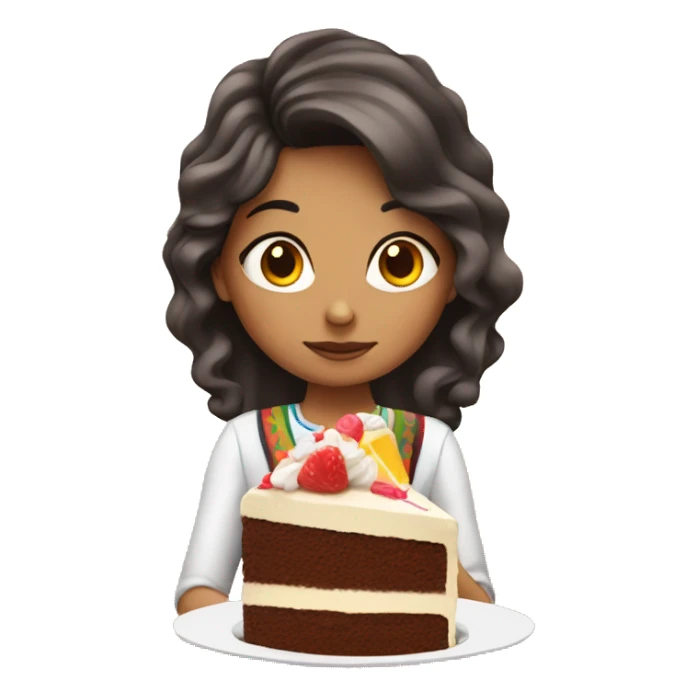 mexican girl eating cake sticker