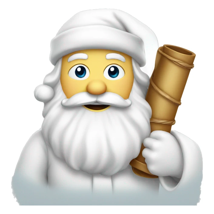 white santa holding a scroll isolated sticker